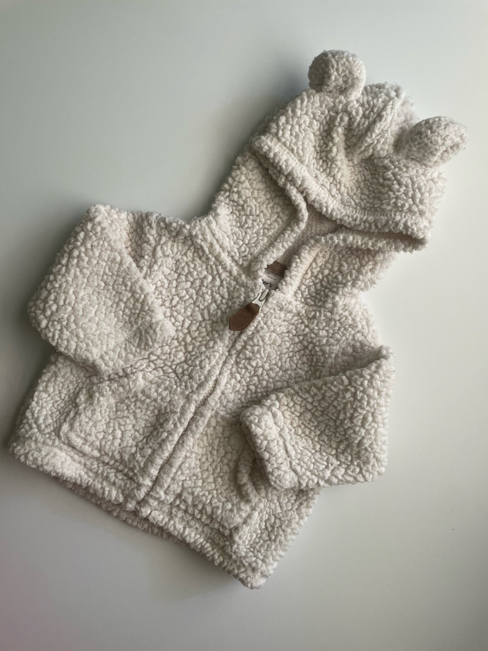 Carter’s Cream Sherpa Bear Ear Zip Hoodie